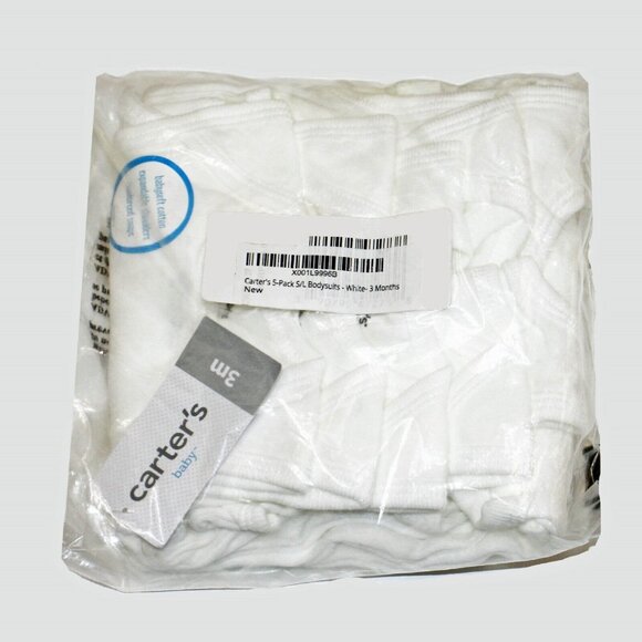 Carter's Unisex Baby 5-Pack Sleeveless Bodysuits White 3 Month - Picture 2 of 2